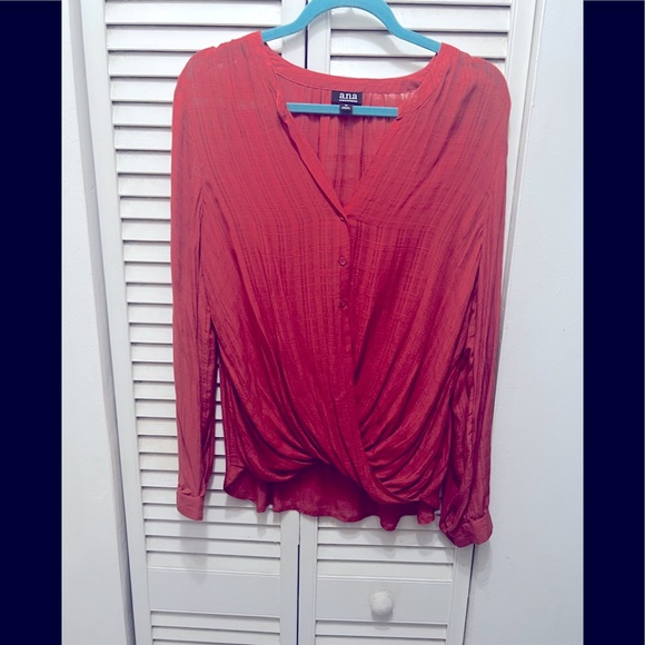 Rustic orange button down shirt gently worn - Picture 2 of 9